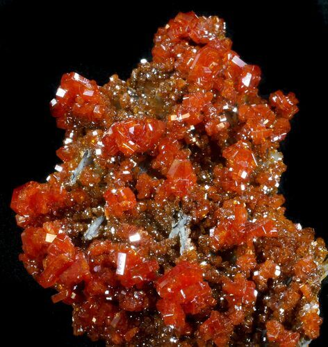 Brilliant Red Vanadinite Crystal Cluster - Morocco #36976
